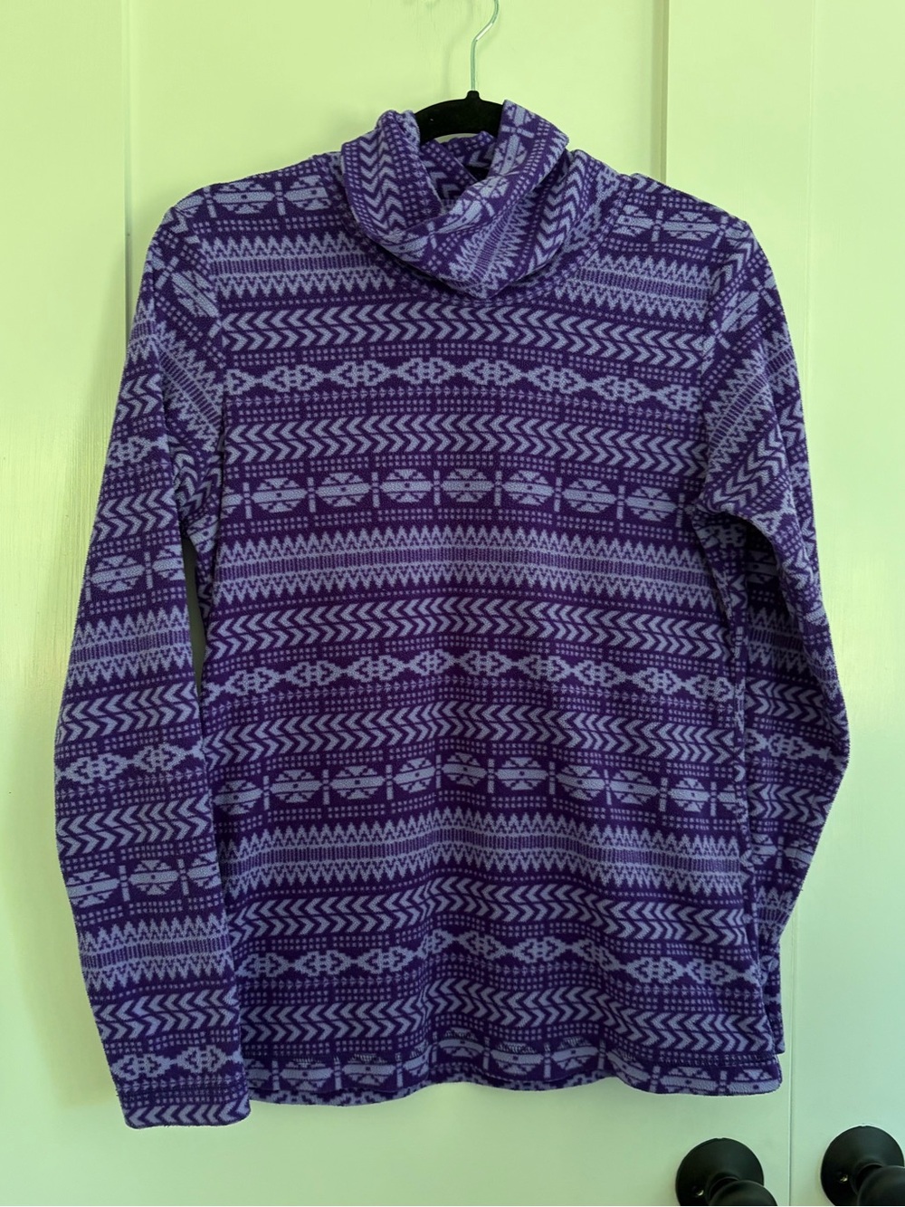 Columbia Women’s Turtleneck Fairisle Pull Over Fleece Sweatshirt Size SM
